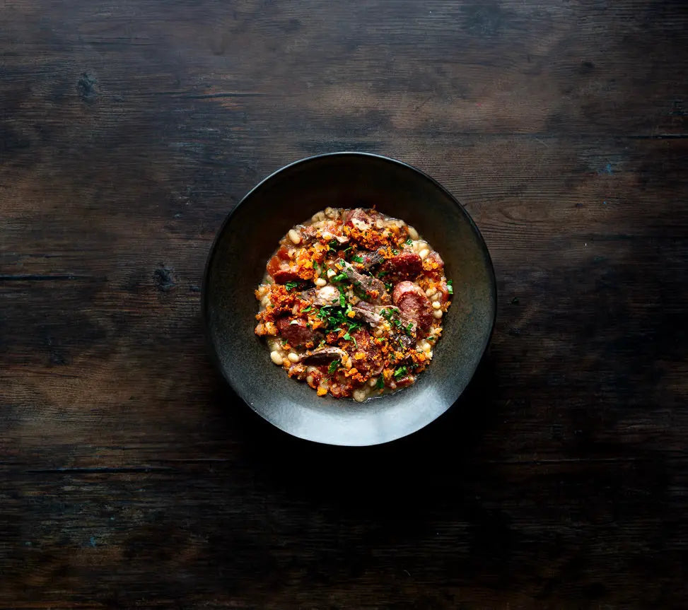 TOULOUSE-SAUSAGE-DUCK-CASSOULET-WITH-NDUJA-CRUMB FINE & WILD